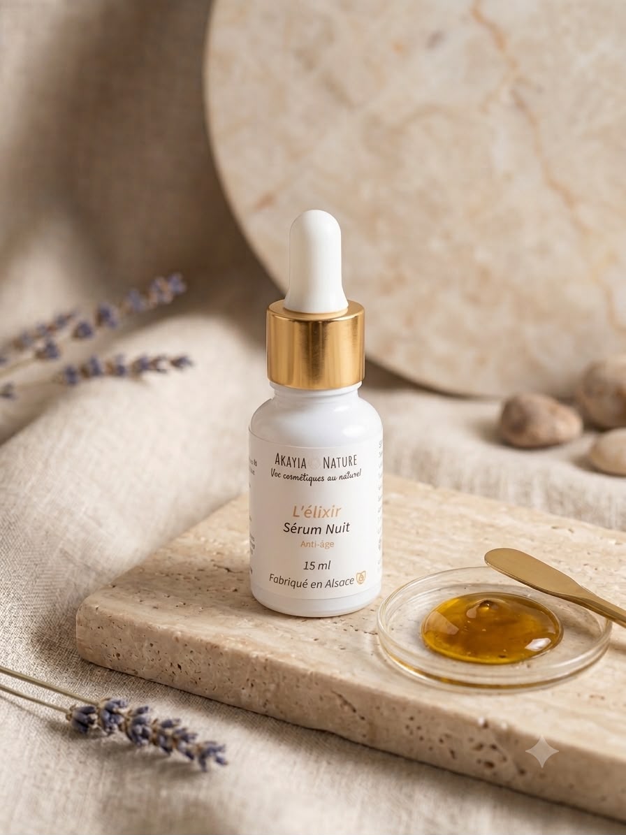 Sérum Nuit Anti-Âge — Bakuchiol, Acide Hyaluronique & CoQ10 | 30 ml